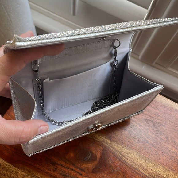 Crystal embellished clutch, can be worn with or without strap (included). - Picture 2 of 2